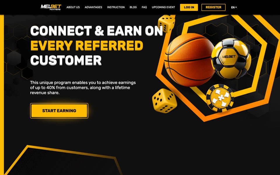 Screenshot of the MelBet Partners affiliate program website
