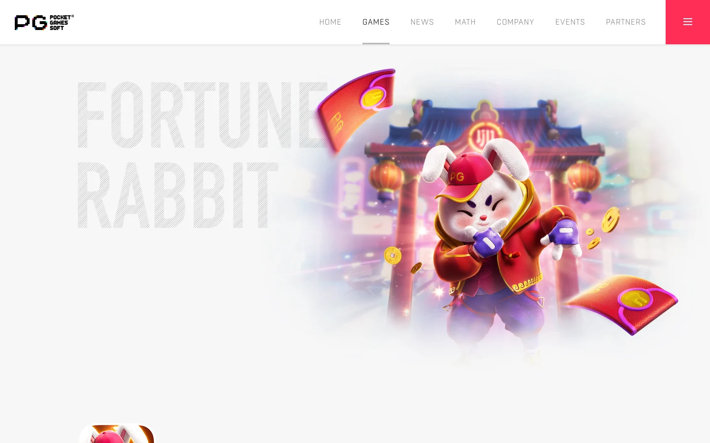 Page of the game Fortune Rabbit on the site of PG SOFT