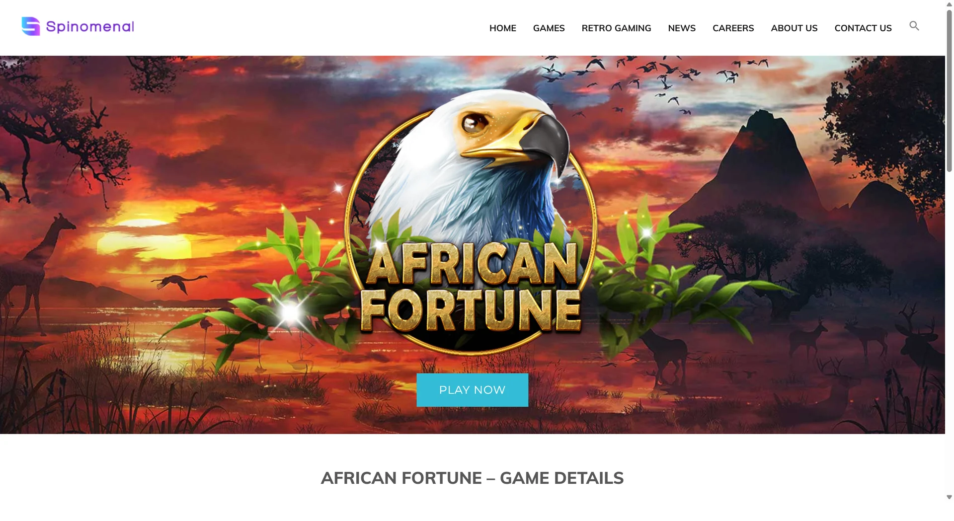 Страница игры African Fortune на сайте Spinomenal