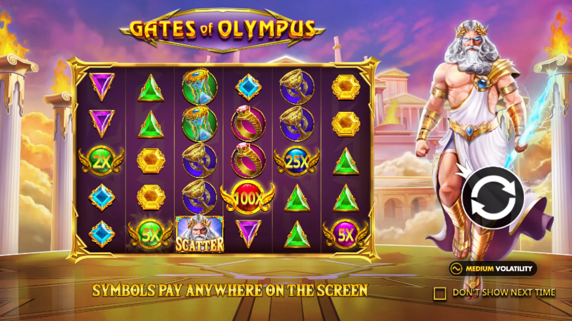 Страница игры Gates of Olympus на сайте Pragmatic Play