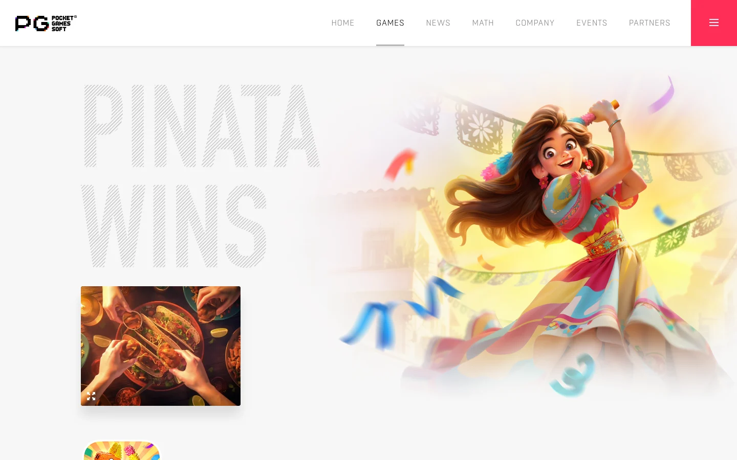 Page of the game Pinata Wins on the site of PG SOFT