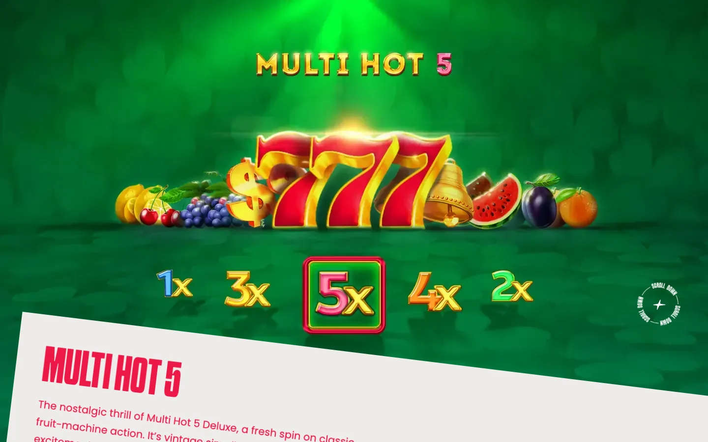 Страница игры Multi Hot 5 на сайте SmartSoft Gaming