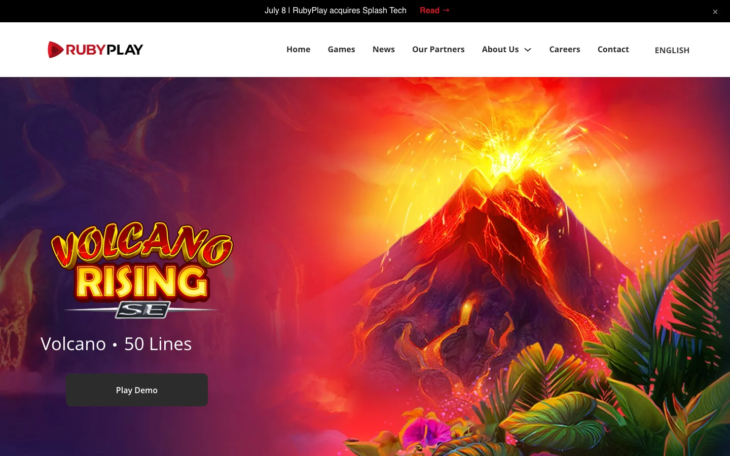 Страница игры Volcano Rising SE на сайте RubyPlay