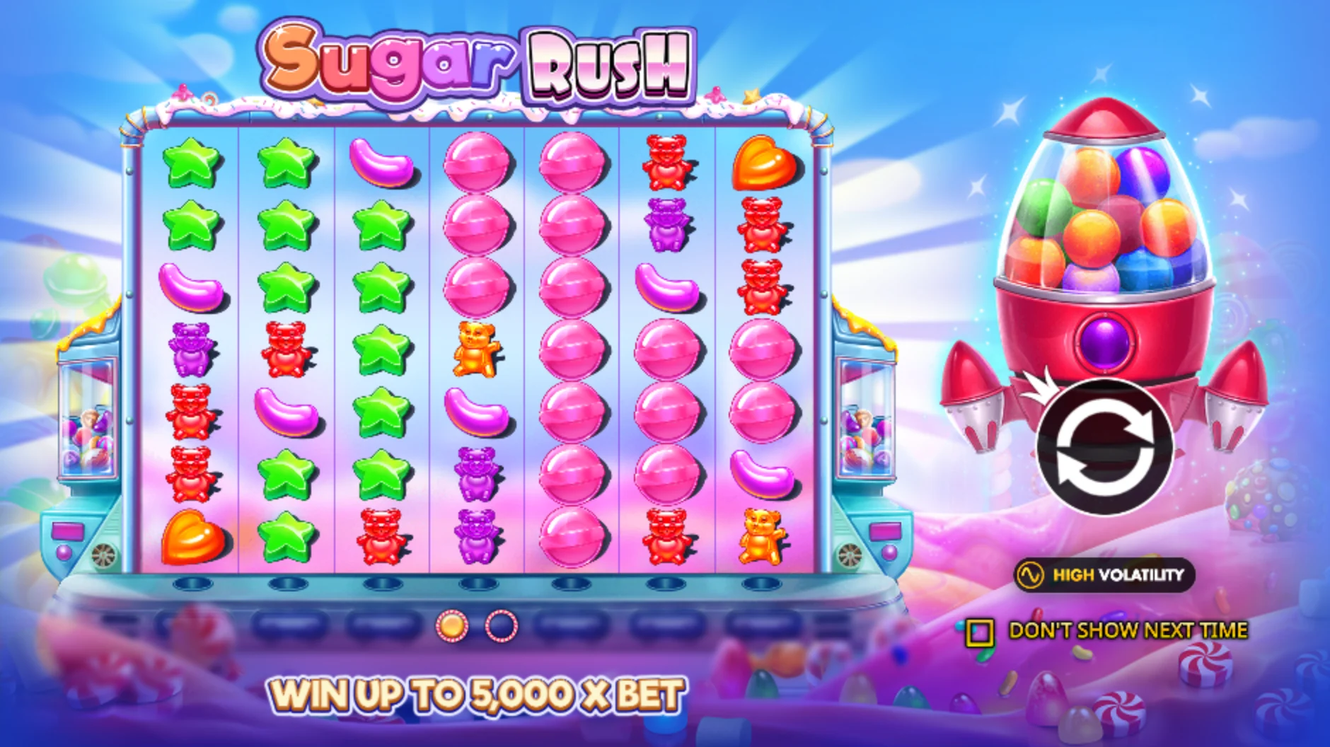 Страница игры Sugar Rush на сайте Pragmatic Play