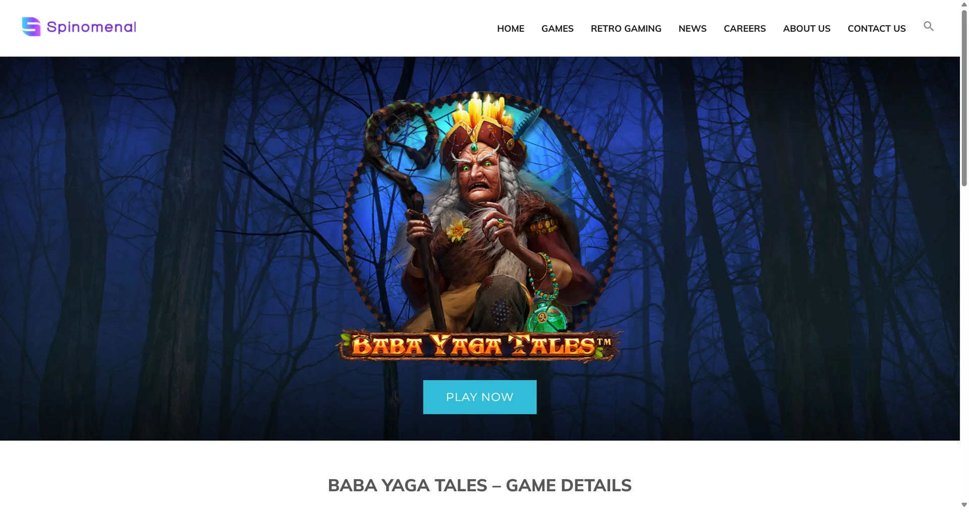 Страница игры Baba Yaga Tales на сайте Spinomenal