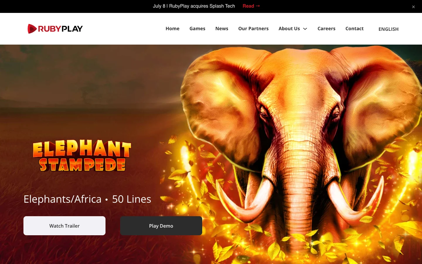 Страница игры Elephant Stampede на сайте RubyPlay