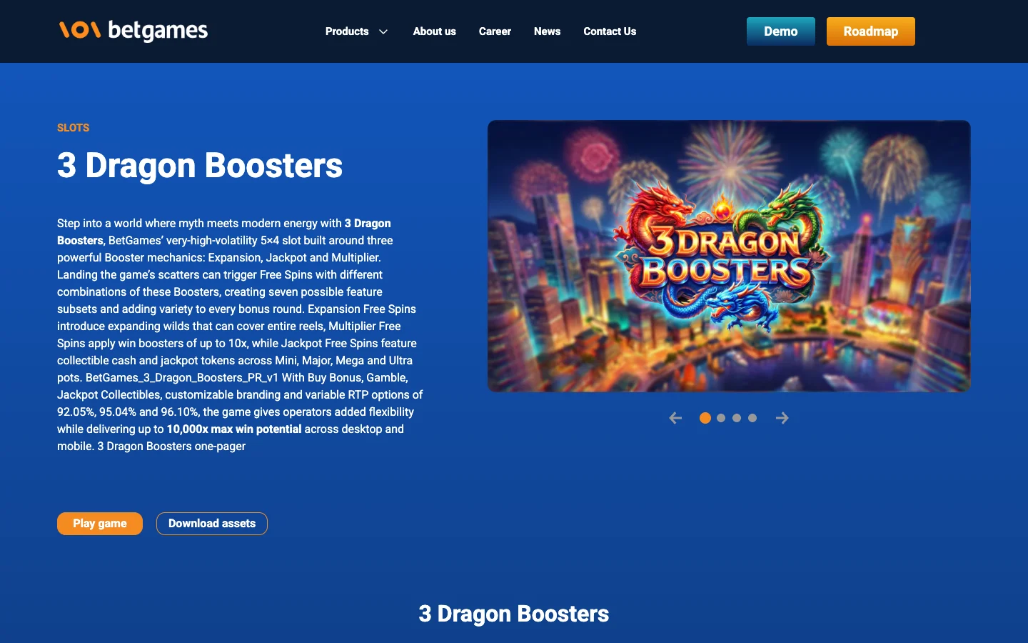 Страница игры 3 Dragon Boosters на сайте BetGames