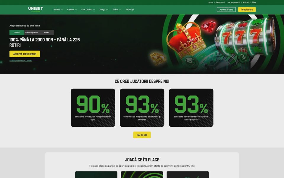 Главная страница Unibet