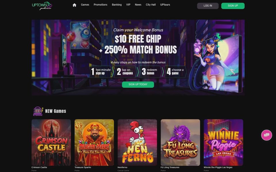 Главная страница Uptown Pokies