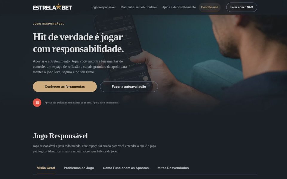 Ответственная игра на EstrelaBet