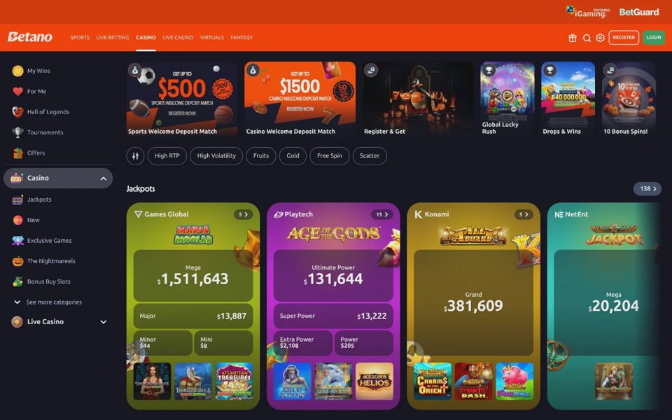Каталог казино Betano