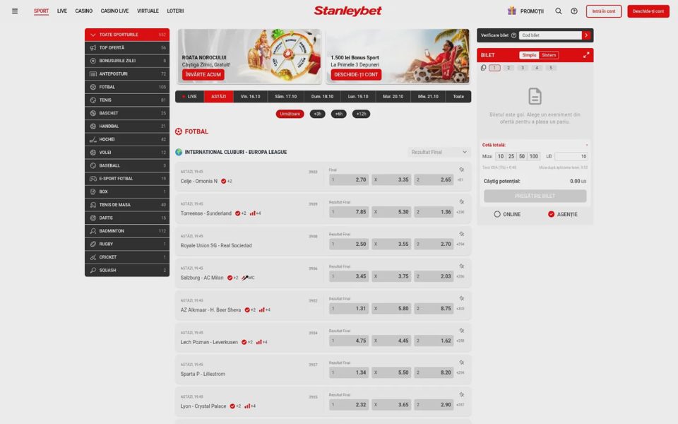 Ставки на спорт Stanleybet