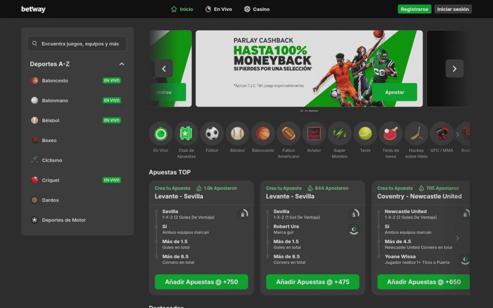 Ставки на спорт Betway
