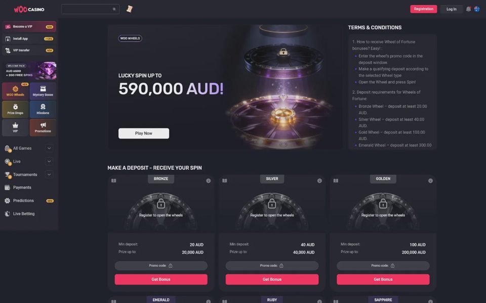 Награды Woocasino