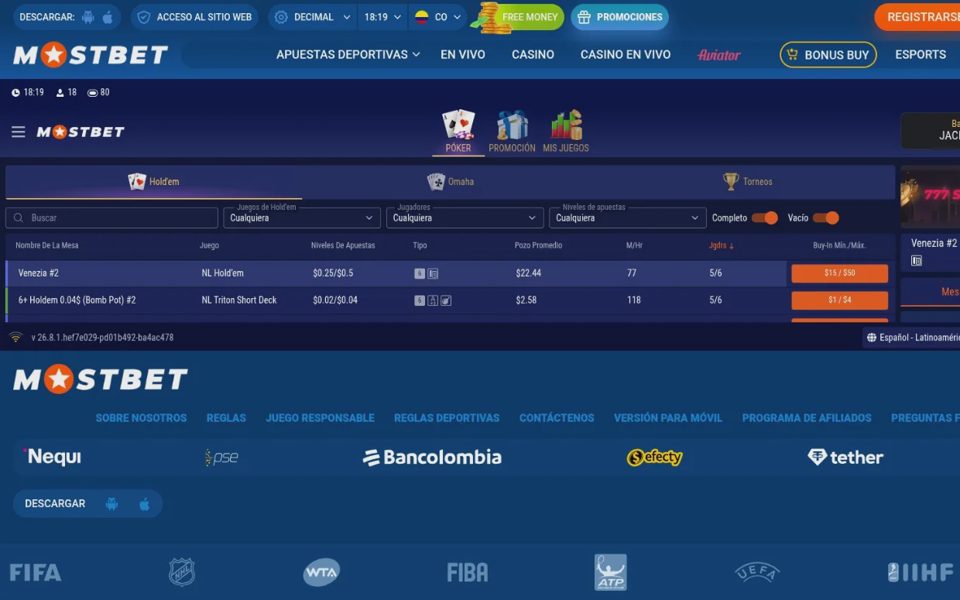 Покер Mostbet