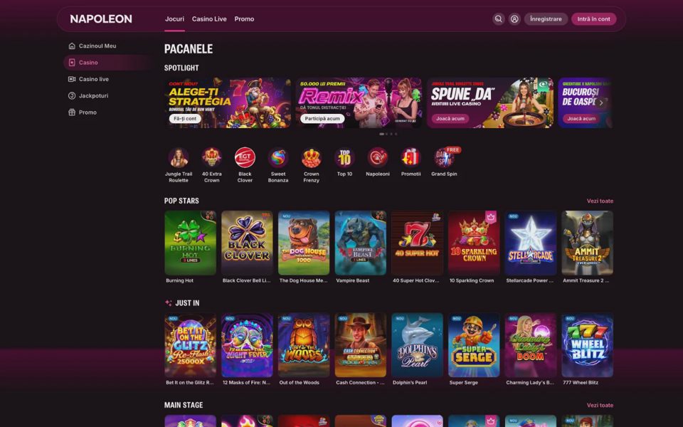 Каталог казино Napoleon Games