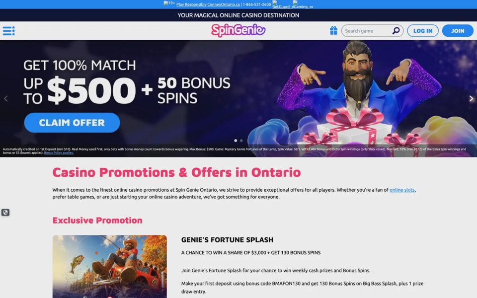 Бонусы и акции Spin Genie