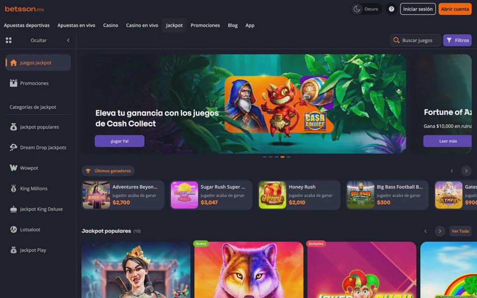 Джекпоты Betsson