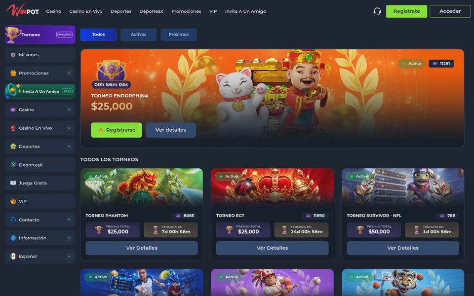 Турниры Winpot