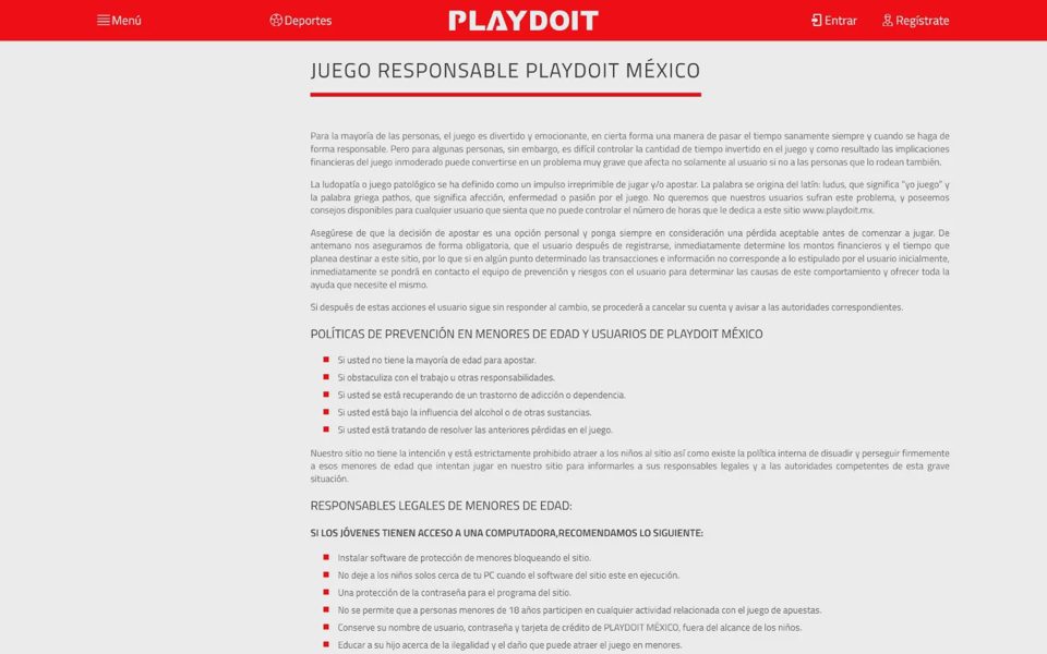Responsible gaming at Playdoit