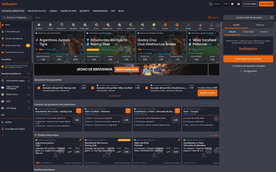 Ставки на спорт Betsson