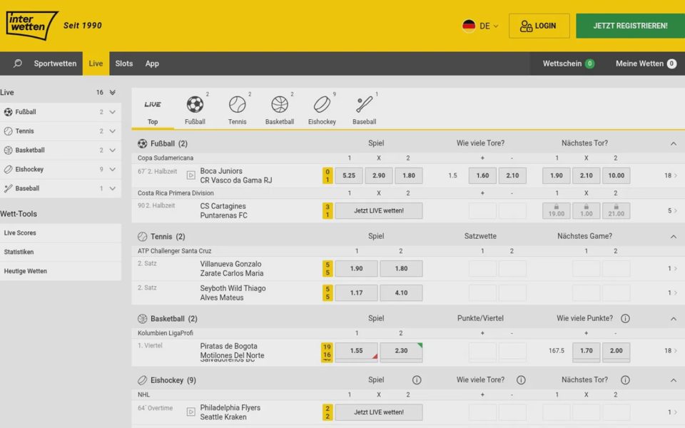 Ставки на спорт Interwetten