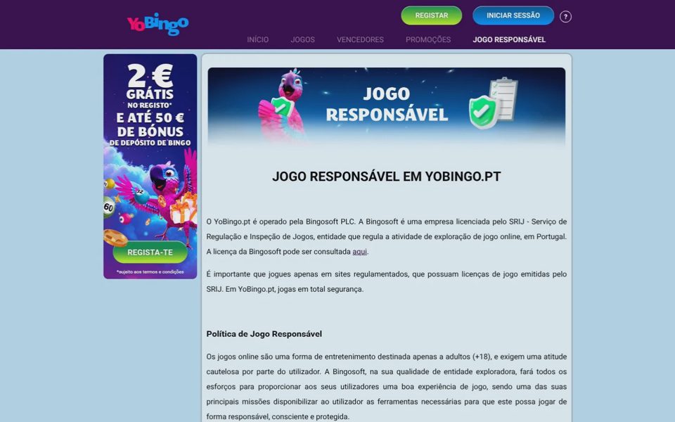 Ответственная игра на YoBingo