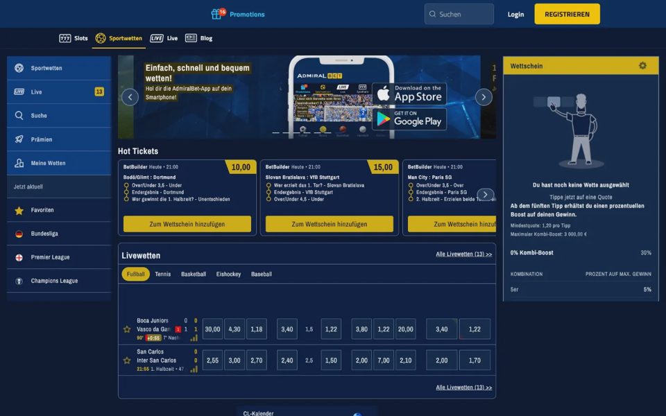 Ставки на спорт AdmiralBet