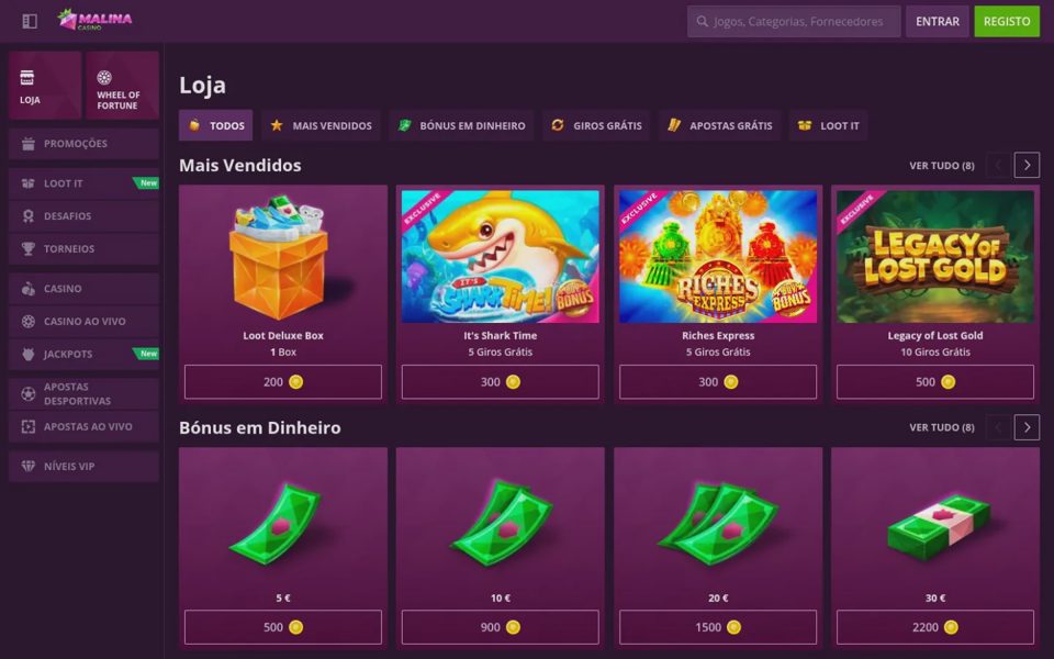 MalinaCasino rewards