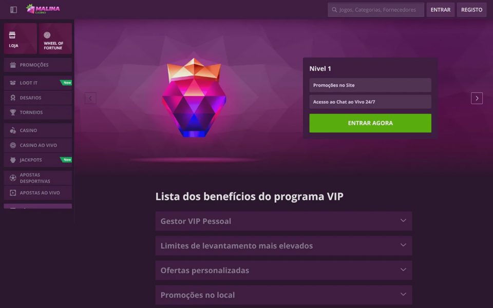 MalinaCasino loyalty programme