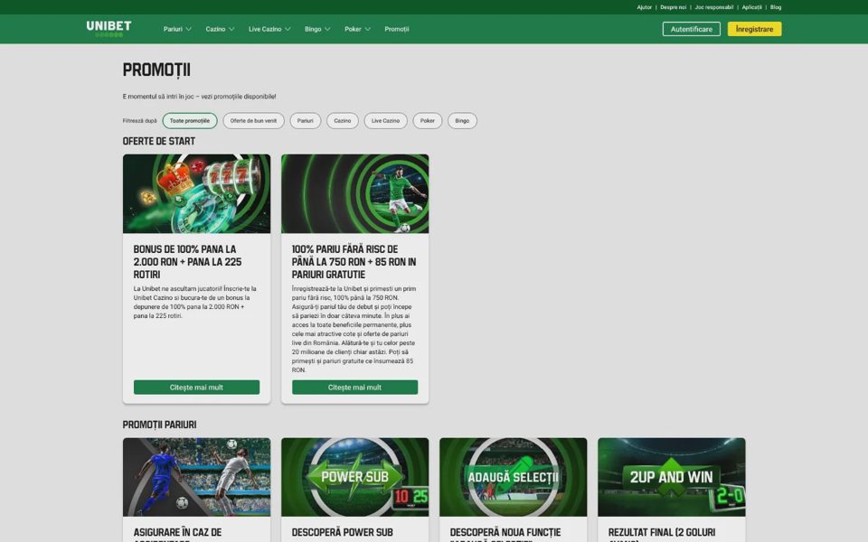 Бонусы и акции Unibet