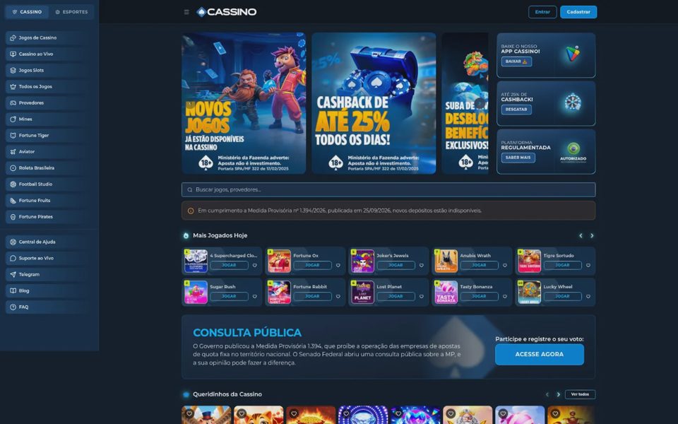 Главная страница Cassino.bet