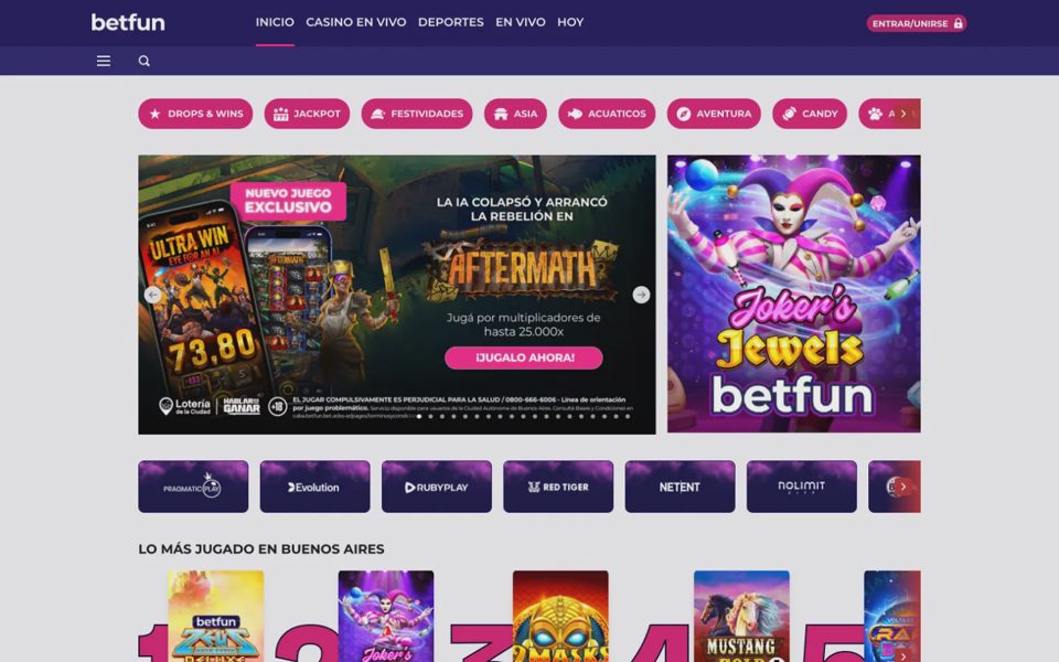 Каталог казино Betfun