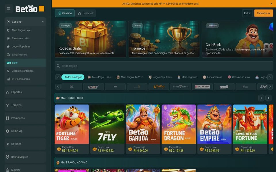 Каталог казино Betão