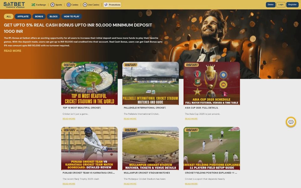 Satbet bonuses and promotions