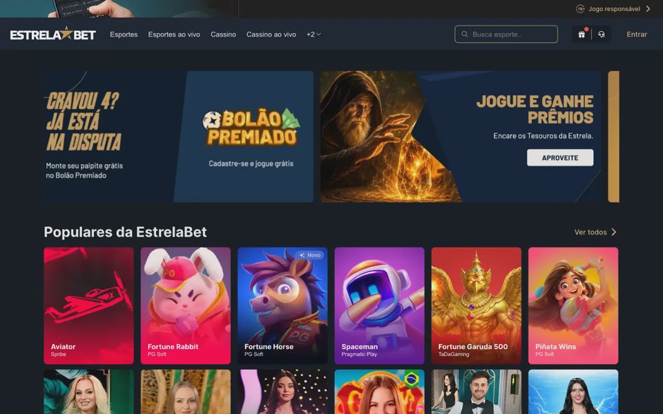 Главная страница EstrelaBet