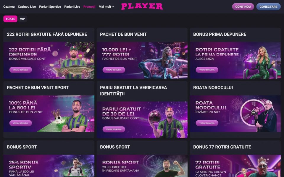 Бонусы и акции Player