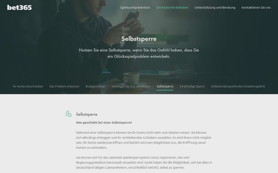 Ответственная игра на bet365