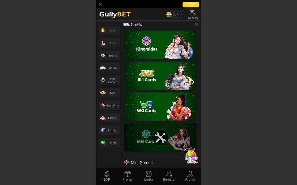 Карточные игры Gullybet