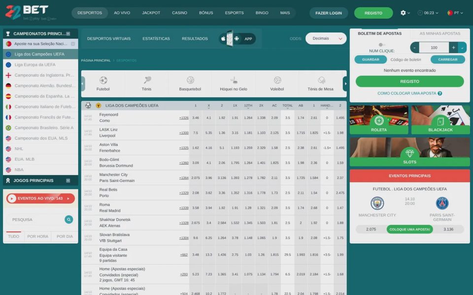 Ставки на спорт 22bet