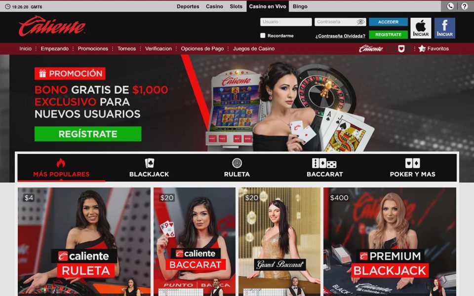 Caliente live casino