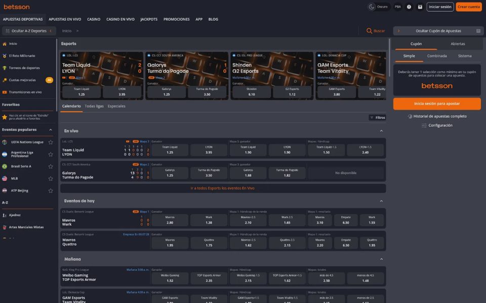 Киберспорт Betsson
