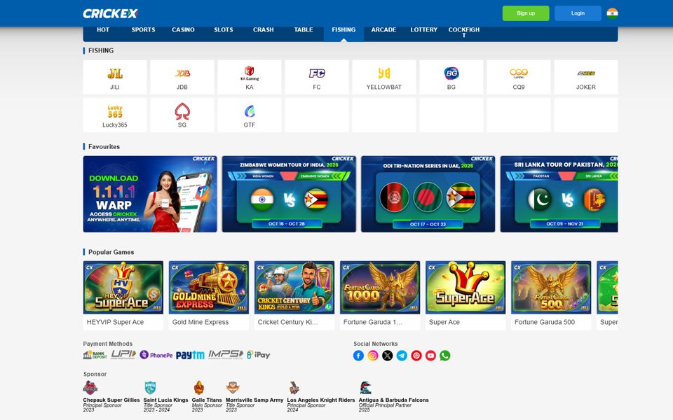 Crickex fishing games