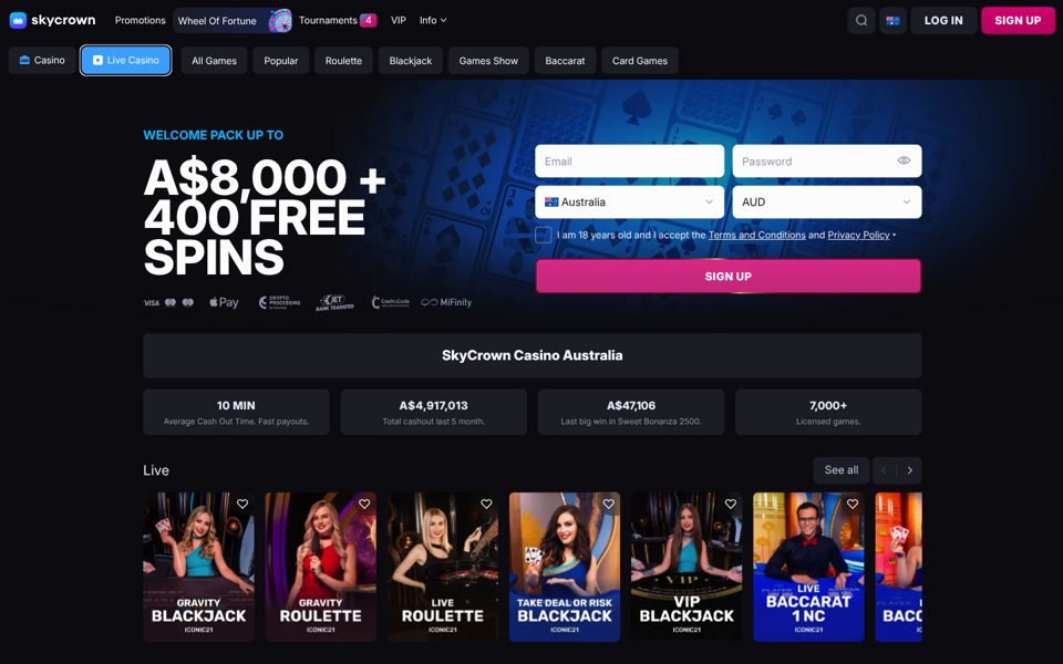 Skycrown live casino