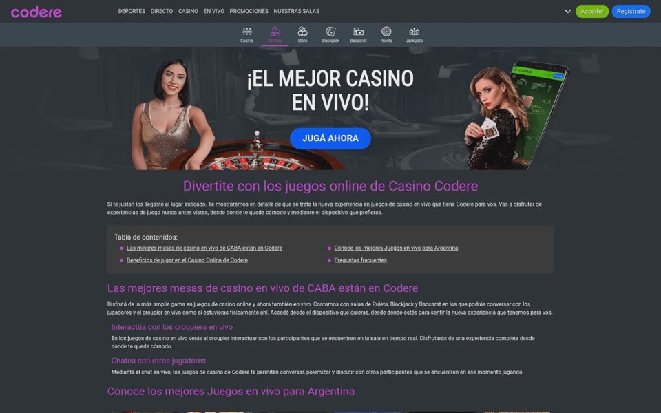 Live-казино Codere