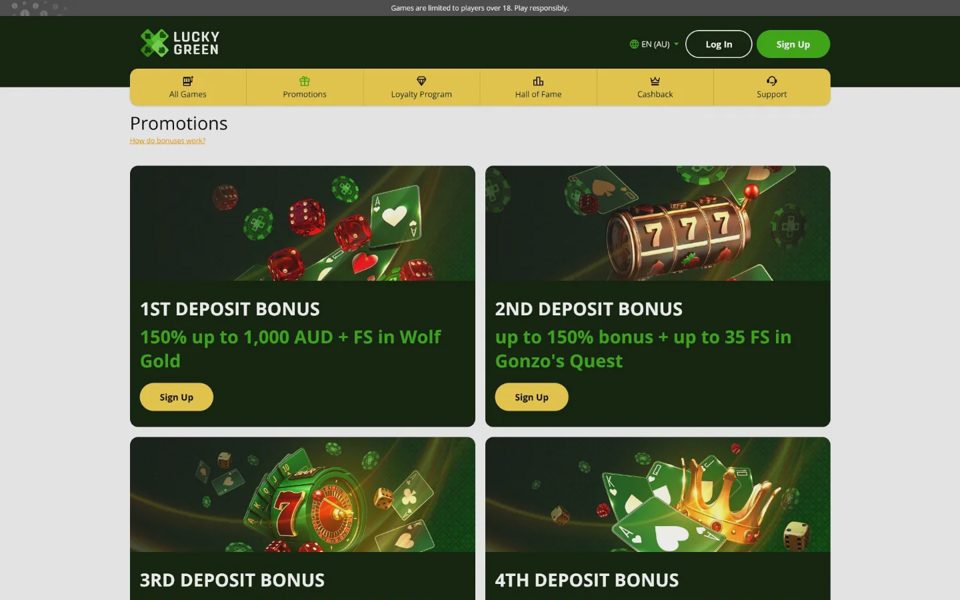 Бонусы и акции Lucky Green
