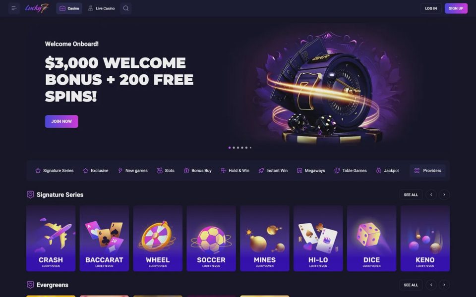 Главная страница Lucky7even