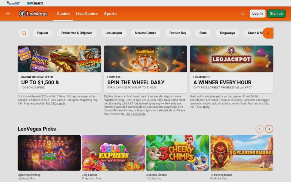Каталог казино LeoVegas
