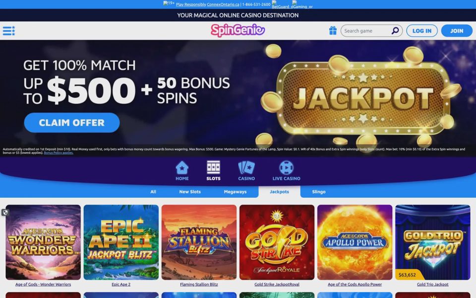 Джекпоты Spin Genie