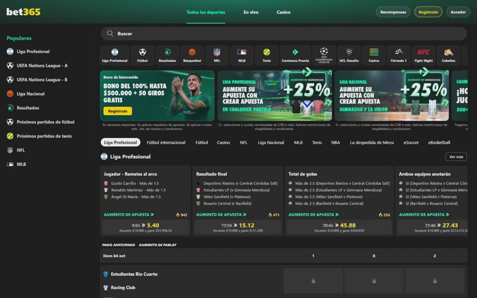 Главная страница bet365